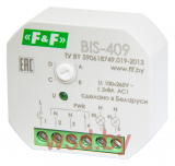 BIS-409 4 функции, управление двумя нагрузками,  для установки в монтажную коробку  Ø 60 мм   100–265B AC 2х8А 2NO IP20
